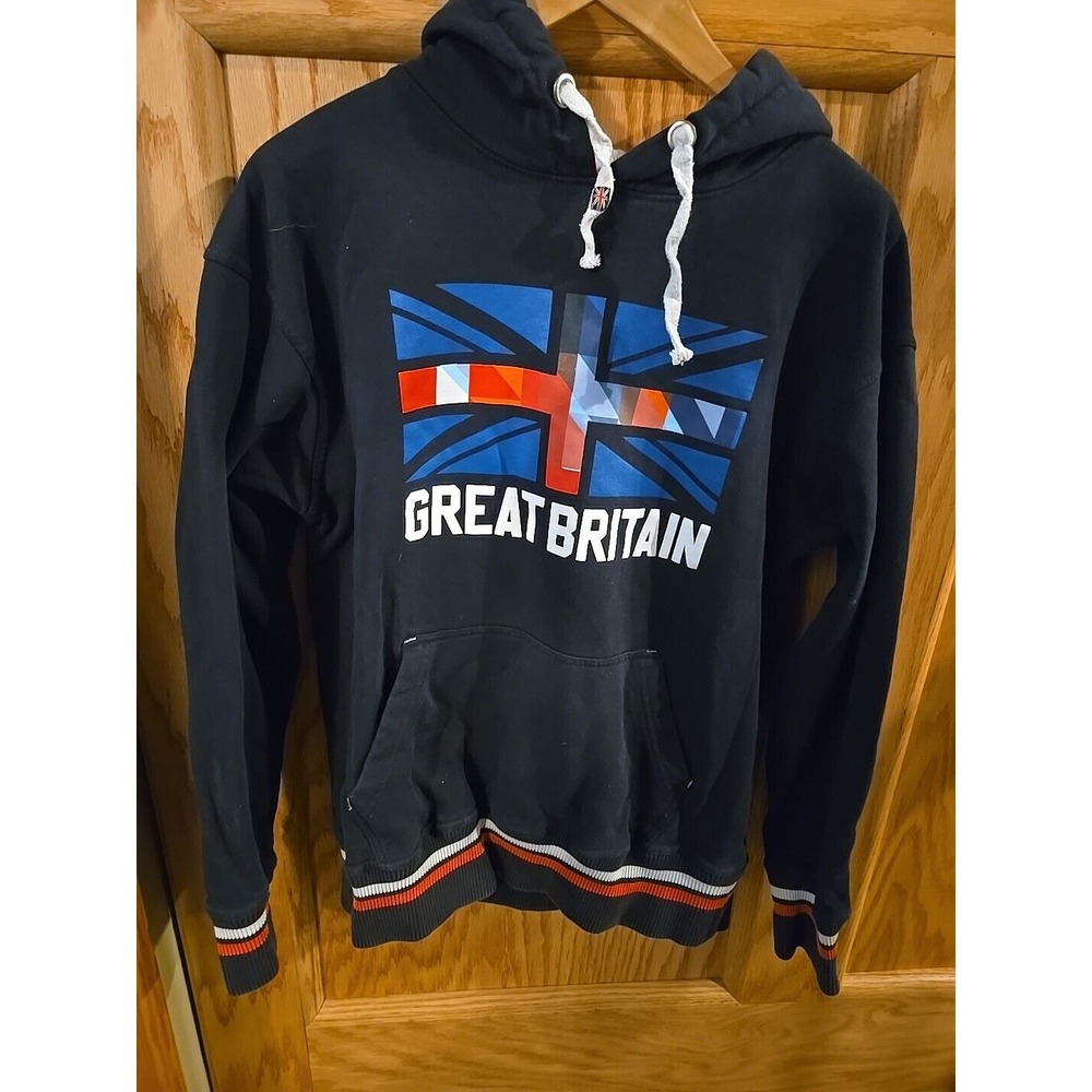 Union Jack Hoodie Mens L Large Great Britain Flag Team GB Olympics Navy Blue